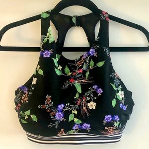 Athleta High Neck Floral Bathing Top